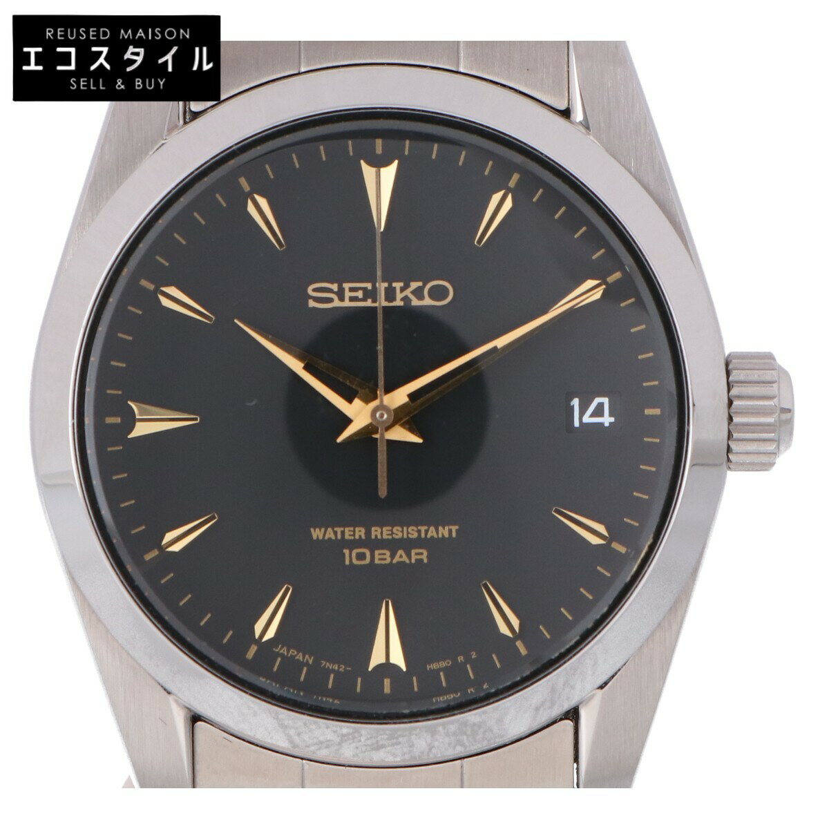 SEIKO セイコー IENA イエナ x HIROB ヒロブ 23AW SZQV027 デイト クオーツ 腕時計 シルバー レディース 【中古】