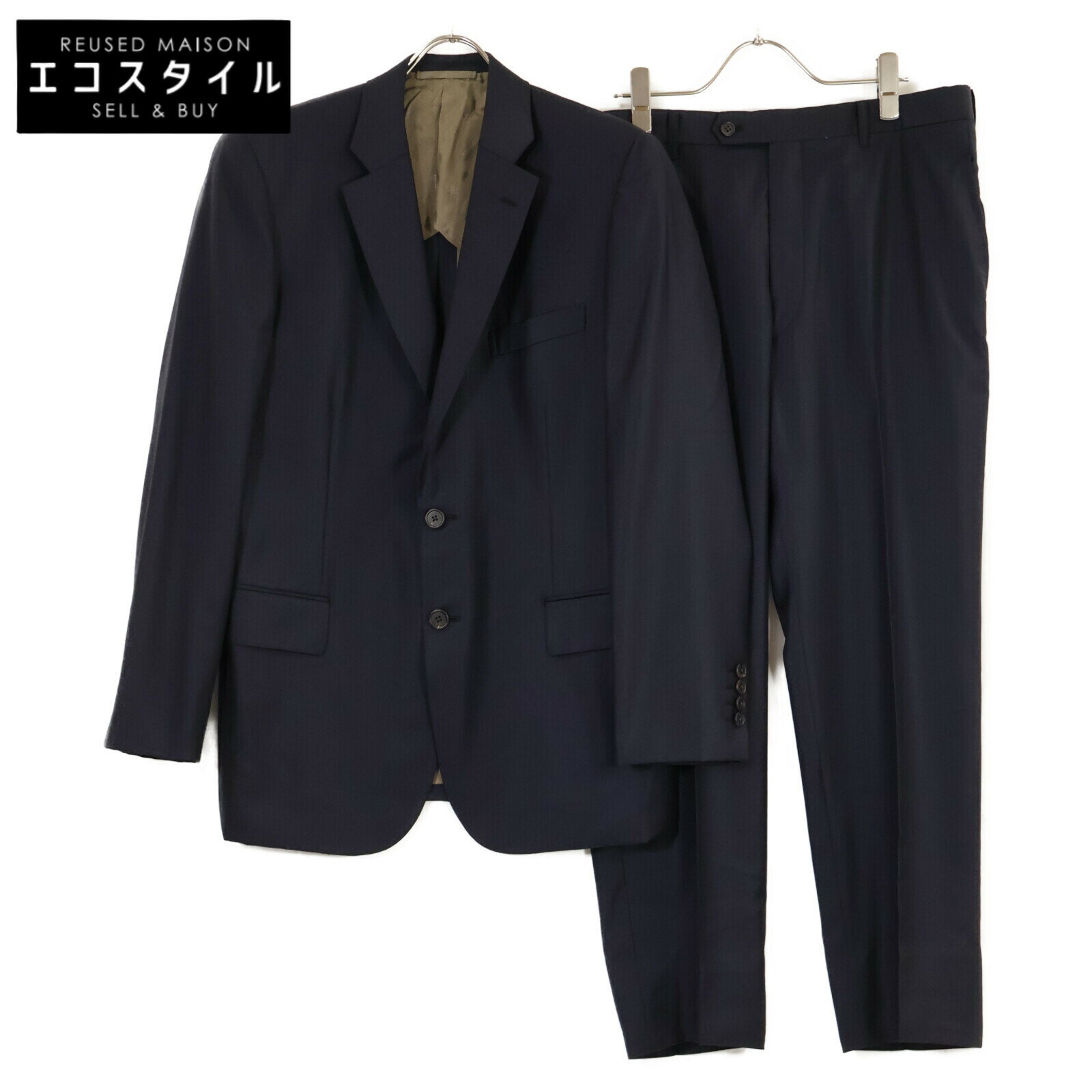 MITSUKOSHI 三越 SCABAL ウール 2Bシングル スーツ ネイビー メンズ 【中古】