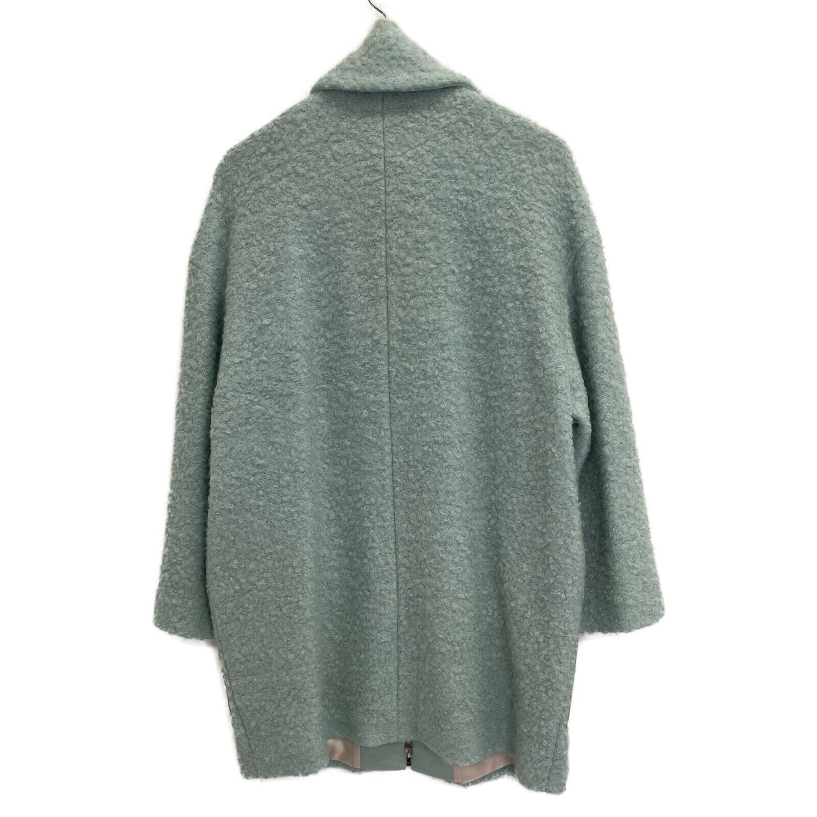 ESCADA エスカーダ ライトブルー 5014078 モヘアウール ボア 2WAY コート コート 34 ライトブルー レディース 【中古】