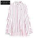 THE ATTICO ジ アティコ 【新品同様】232WCH04 V055 Diana Shirt ストライプ アシメントリー 長袖シャツ/ トップス 36 ホワイト/ピンク レディース 【中古】