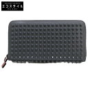 Christian Louboutin クリスチャンルブタン 【新品同様】3135058 PANETTONE WALLET CALF PARIS/SPIKES パネトーネ スパイク カーフ ラウンドジップ 長財布(小銭入れあり) ACIER メンズ 【中古】
