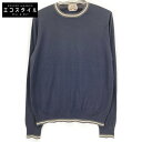 HERMES エルメス ネイビー カシミヤ80シルク20 ニットセーター トップス M ネイビー メンズ 【中古】(4)