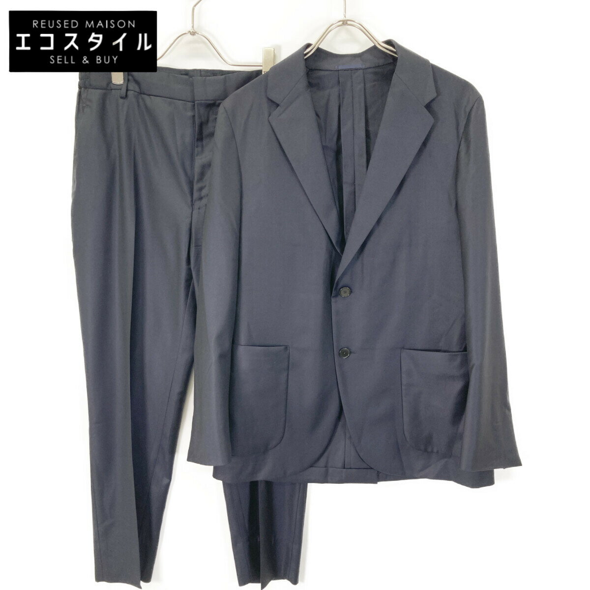 JOHN SMEDLEY ジョンスメドレー A2726FJ ネイビー ウール スーツ セットアップ スーツ 1(S) ネイビー メンズ 【中古】