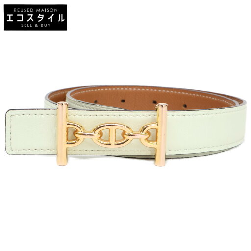 HERMES エルメス 【美品】ラグーヌ U刻 24mm レザー リバーシブル ベルト 70 ゴールド/ヴェールフィズ レディース 【中古】 HERMES エルメス 【美品】ラグーヌ U刻 24mm レザー リバーシブル ベルト 70 ゴールド/ヴェールフィズ レディース 【中古】