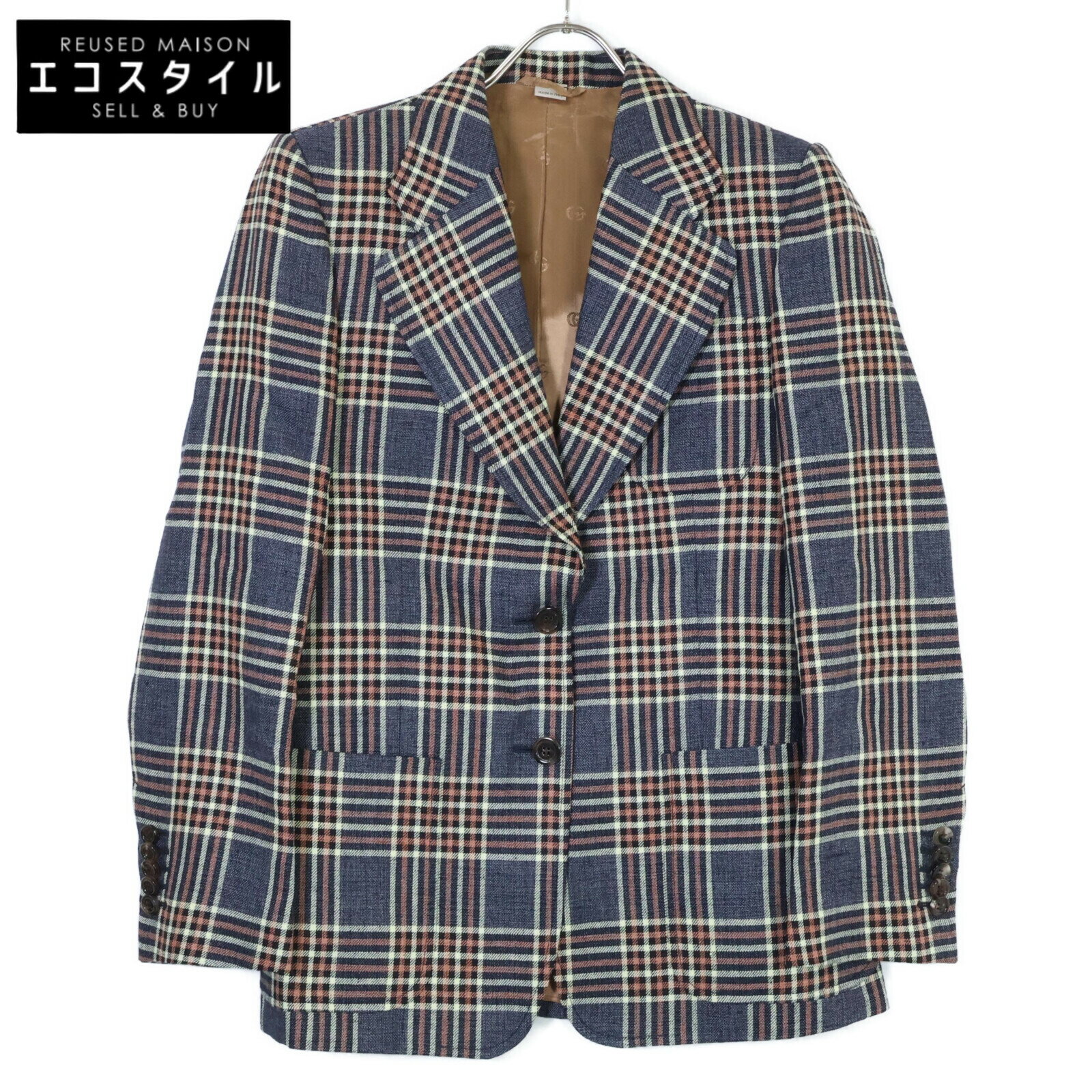 【国内発送★GUCCI】チェック ツイード Gボタン ジャケット 楽天市場】ジャケット グッチ(柄チェック)(レディース