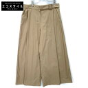 S MaxMara エスマックスマーラ 24191310136 キャメル コットン ベルテッド ワイドトラウザーズ ボトムス 46 キャメル レディース 【中古】
