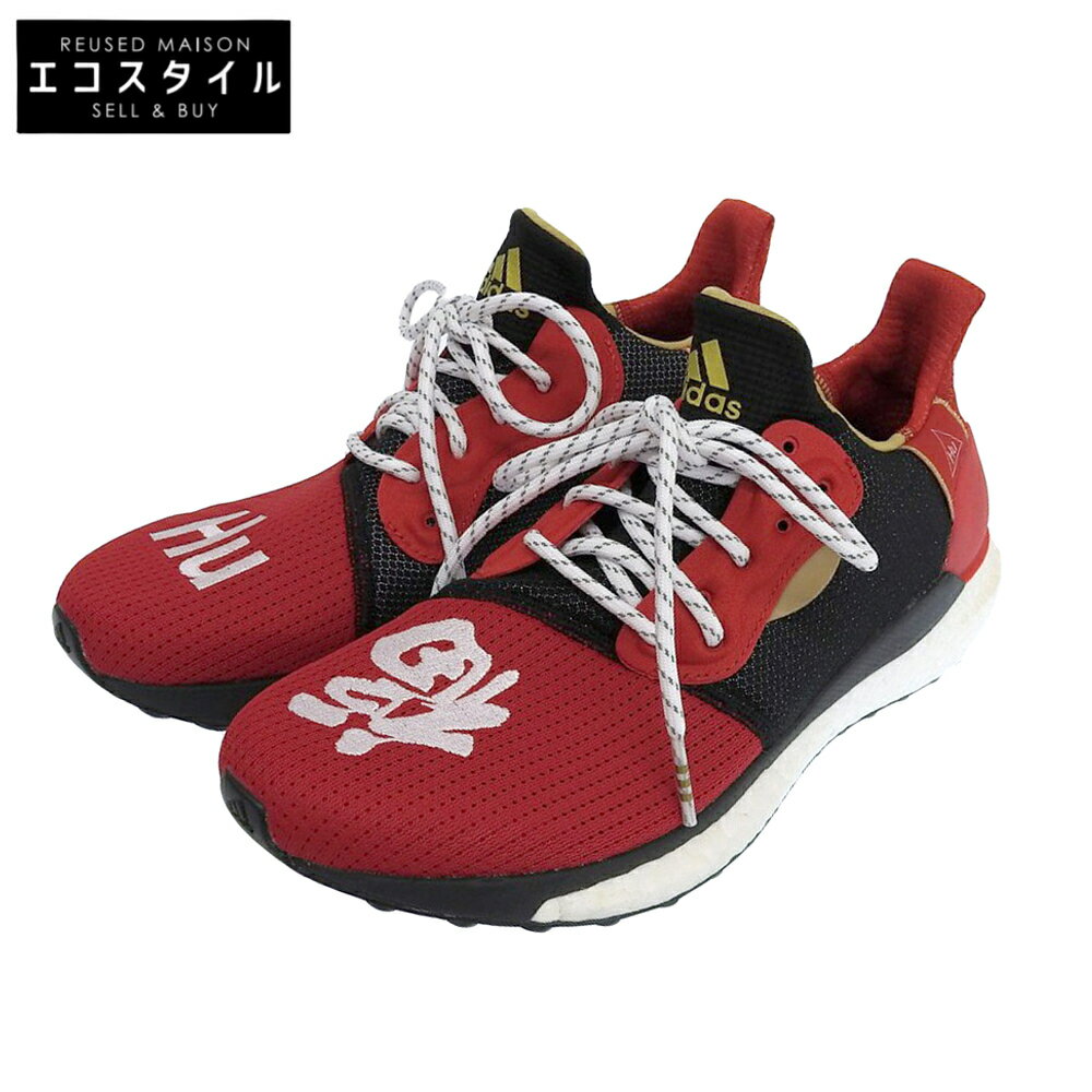 adidas アディダス 新品同様 × Pharrell Williams SOLAR HU GLIDE M CNY スニーカー シューズ メンズ レッド 27...