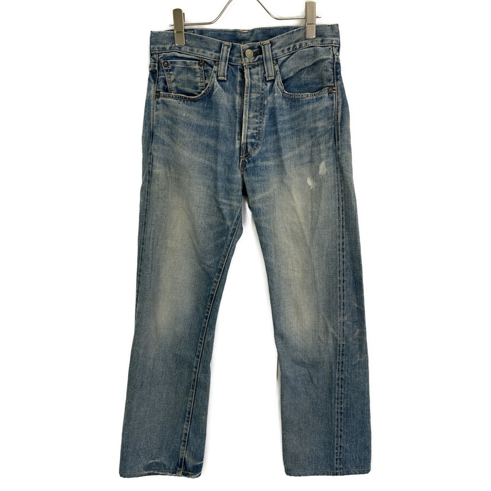 LEVI‘S リーバイス 501 ライトインディゴ ストレート ペンキ加工 デニム ボトムス 32 ブルー メンズ 【中古】