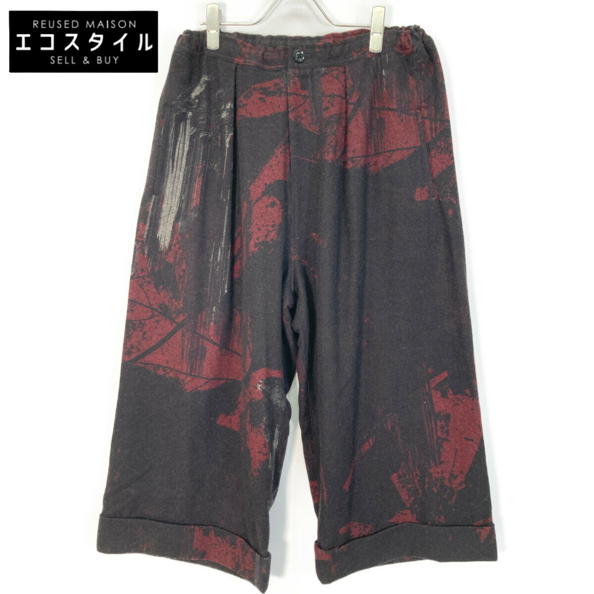 Y's ワイズ パンツ(その他) 黒xライトグレー 2200125L0031 楽天市場】ワイドパンツ ウール(ブランドY's)(ズボン・パンツ