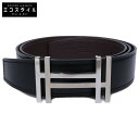 HERMES エルメス 【美品】H・オ・カレ Y刻印 リバーシブル ベルト 90 ブラック/ダークブラウン メンズ 【中古】