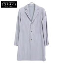 HOMME PLISSE ISSEY MIYAKE オムプリッセ イッセイミヤケ グレー HP55JD102 ロングジャケット ジャケット 3 グレー メンズ 【中古】