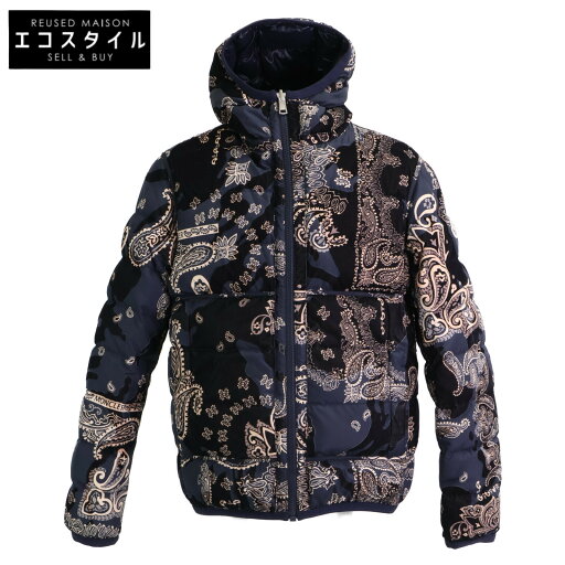 MONCLER モンクレール FREVILLE ペイズリー リバーシブル ダウン ジャケット 1 ネイビー メンズ 【中古】 MONCLER モンクレール FREVILLE ペイズリー リバーシブル ダウン ジャケット 1 ネイビー メンズ 【中古】