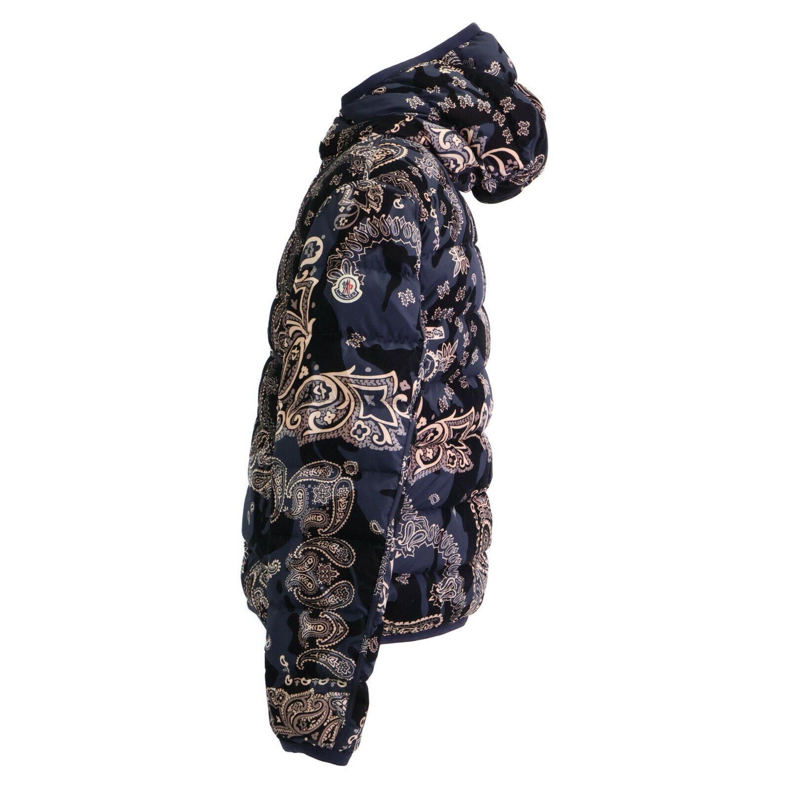 MONCLER モンクレール FREVILLE ペイズリー リバーシブル ダウン ジャケット 1 ネイビー メンズ 【中古】