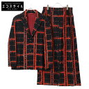 HOMME PLISSE ISSEY MIYAKE オムプリッセ イッセイミヤケ 美品 HP91JD162/JF164 総柄 プリーツ テーラードジャケット/ワイドパンツ セットアップ 3/3 ブラック/レッド メンズ 【中古】