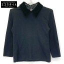 FOXEY フォクシー 42418 ブラック ベロアカラー セーター トップス 38 ブラック レディース 【中古】