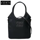 MIUMIU ミュウミュウ 新品同様 5BA281 IVY アイビー ミニ 2WAYショルダーバッグ ハンドバッグ ブラック レディース 【中古】