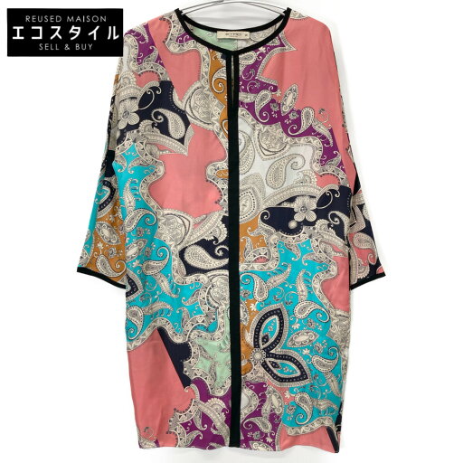 ETRO エトロ ピンク エトロ柄 シルクワンピース ワンピース 40 マルチカラー レディース 【中古】 ETRO エトロ ピンク エトロ柄 シルクワンピース ワンピース 40 マルチカラー レディース 【中古】