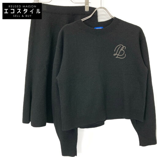 BLUE LABEL CRESTBRIDGE ブルーレーベルクレストブリッジ 24年製 ブラック ボイルドウールニットセット トップス・スカート セットアップ スーツ 38 ブラック/ホワイト レディース 【中古】 BLUE LABEL CRESTBRIDGE ブルーレーベルクレストブリッジ 24年製 ブラック ボイルドウールニットセット トップス・スカート セットアップ スーツ 38 ブラック/ホワイト レディース 【中古】