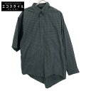 BALENCIAGA バレンシアガ 20年製 658950 グリーン アシンメトリーチェックシャツ トップス XXS グリーン レディース 【中古】