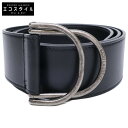 SAINT LAURENT PARIS サンローランパリ 【美品】ABR687812 ダブルDリングバックル レザー ベルト 80 ブラック/シルバー メンズ 【中古】(4)
