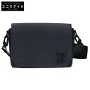 LOUIS VUITTON ルイヴィトン M24769 ブラック LVアエログラムテイクオフ・メッセンジャー PM ボディバッグ ブラック メンズ 【中古】