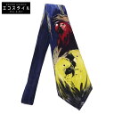 Jean Paul Gaultier ジャンポールゴルチエ オウム柄 シルク100% ネクタイ ブルー/マルチカラー メンズ 【中古】