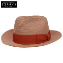 Borsalino ボルサリーノ 【美品/国内正規】Alessandria カナパ ストローハット/ 帽子 58 ピンク/オレンジ メンズ 【中古】