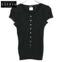 CHANEL シャネル 08P P32725K00786 ココボタン コットン リブカットソー/ トップス 38 ブラック レディース 【中古】