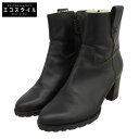 CHANEL シャネル レザー ココマーク サイドジップ ムートンブーツ シューズ レディース ブラック 38 1/2 シューズ 38 1/2 ブラック レディース 【中古】