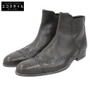 DOLCE&GABBANA ドルチェアンドガッバーナ レザー サイドジップ ウィングチップ ブーツ メンズ ブラウン 7 3046 シューズ 7 ブラウン メンズ 【中古】