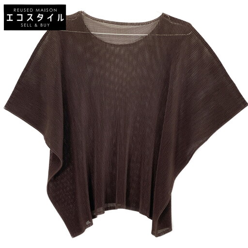 PLEATS PLEASE プリーツプリーズ ブラウン メッシュプリーツ ショートスリーブプルオーバー トップス 表記なし ブラウン レディース 【中古】 PLEATS PLEASE プリーツプリーズ ブラウン メッシュプリーツ ショートスリーブプルオーバー トップス 表記なし ブラウン レディース 【中古】