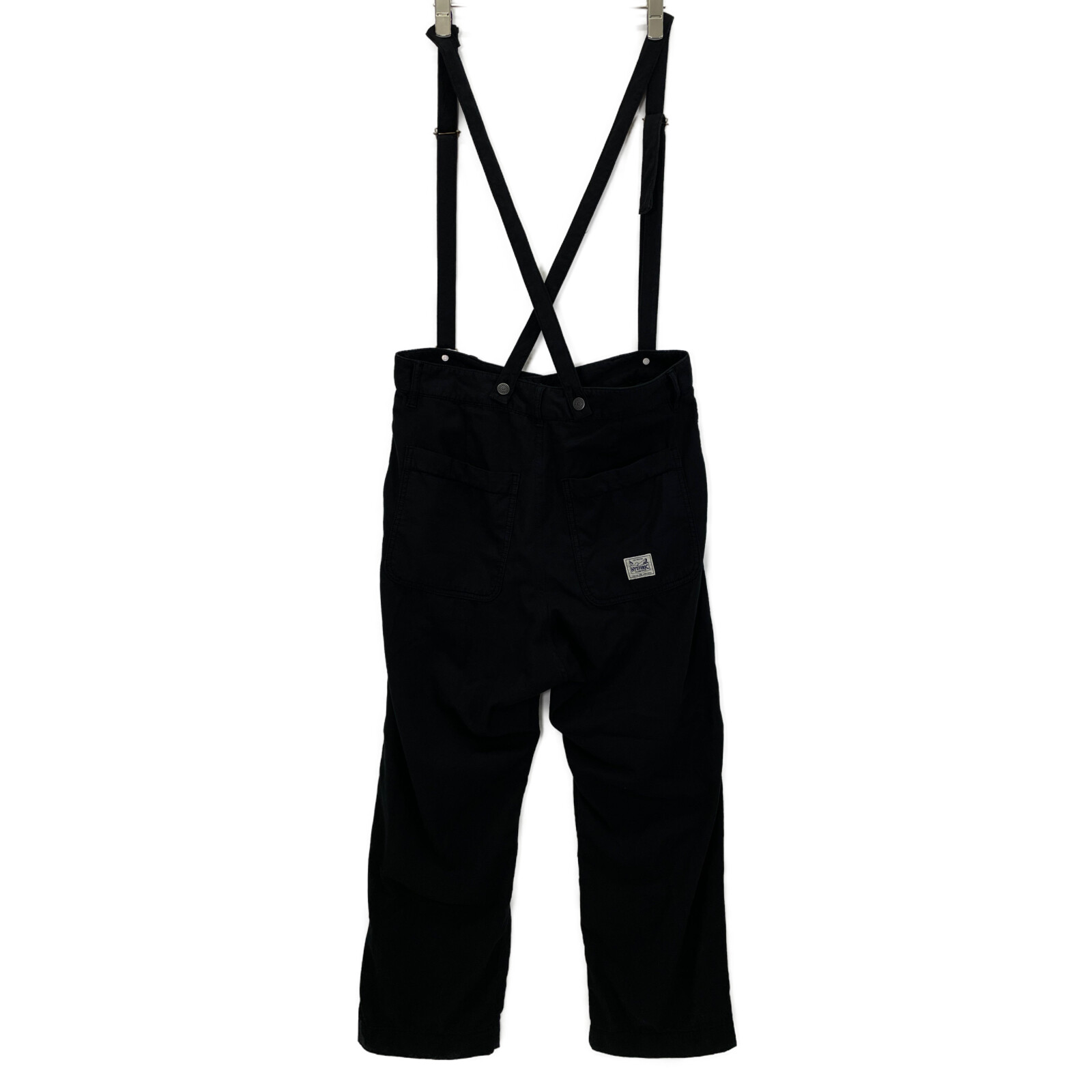 HYSTERIC GLAMOUR ヒステリックグラマー 02191AP05 コットン サスペンダー付きワイドパンツ/オーバーオール オールインワン L ブラック メンズ 【中古】