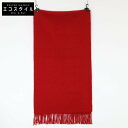 HERMES エルメス 【美品/国内正規】カシミヤ フリンジ マフラー レッド メンズ 【中古】