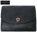 LOUIS VUITTON ルイヴィトン 美品 M67498 マヒナ ポルトフォイユイリスXS 三つ折り財布(小銭入れあり) ノワール レディース 【中古】