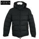 MONCLER モンクレール MONTGENEVRE モンジュネーブル ウール フード付ダウン ジャケット 1 ブラック メンズ 【中古】