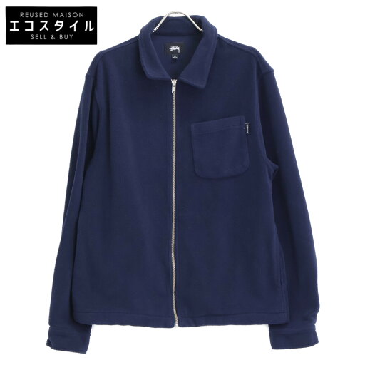STUSSY ステューシー 118344 ネイビー Polar Fleece Zip Up Shirt ジャケット M ブラック メンズ 【中古】 STUSSY ステューシー 118344 ネイビー Polar Fleece Zip Up Shirt ジャケット M ブラック メンズ 【中古】