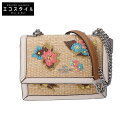 COACH コーチ CJ723 ミニ クレア クロスボディ・フローラル エンブロイダリー ショルダーバッグ ホワイト レディース 【中古】