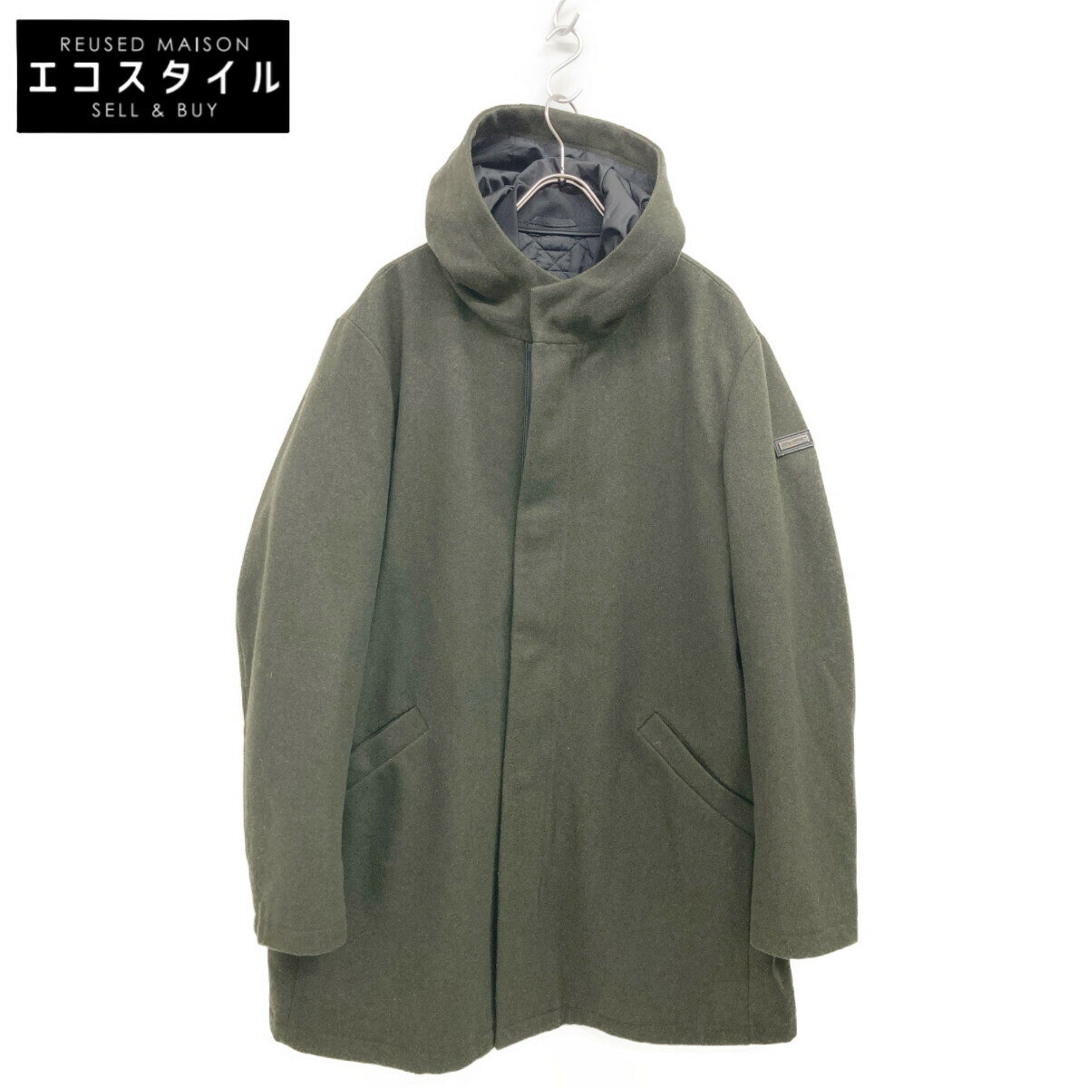 ARMANI EXCHANGE アルマーニエクスチェンジ 3WAY インナーキルティング フーディ コート XL カーキ メンズ 【中古】