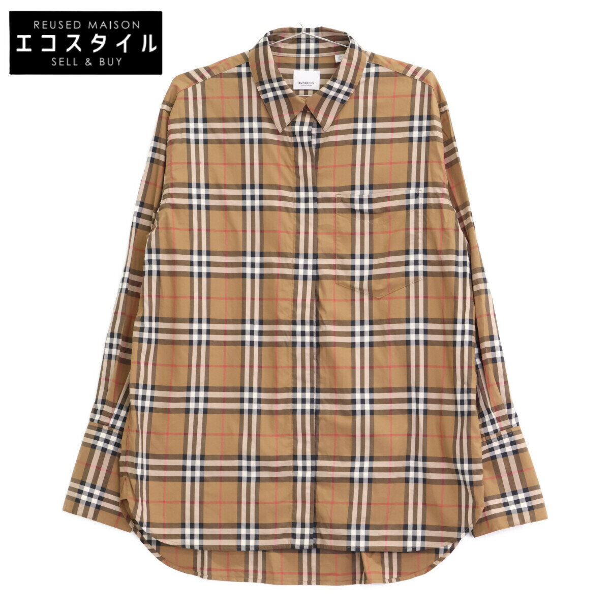 BURBERRY LONDON バーバリーロンドン 8084310 ブラウン ティッシ期 メガチェック カッターシャツ トッ..