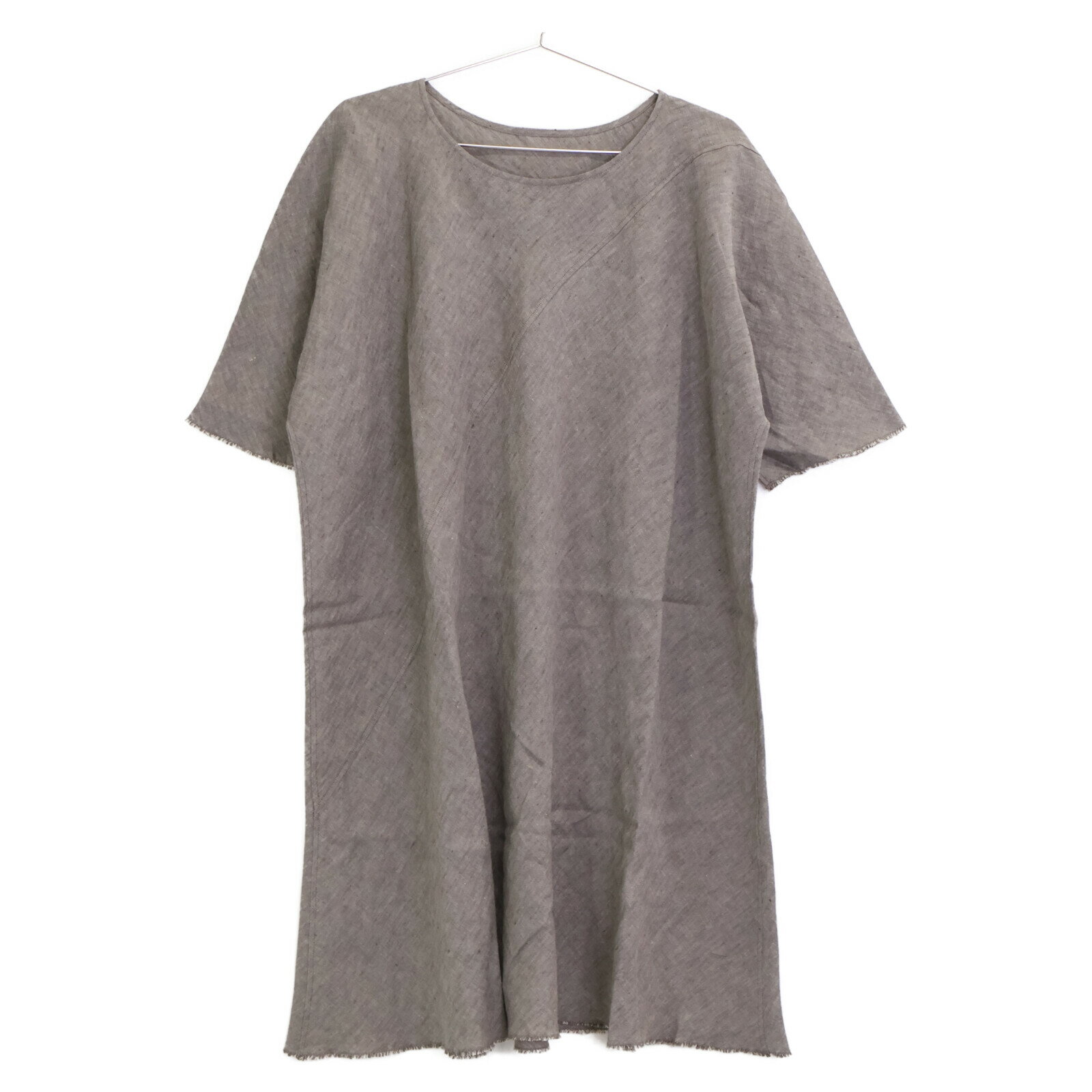 Babaghuri ババグーリ 【美品】J0512FB521 リネン100％ ショートスリーブ ワンピース M グレー レディース 【中古】