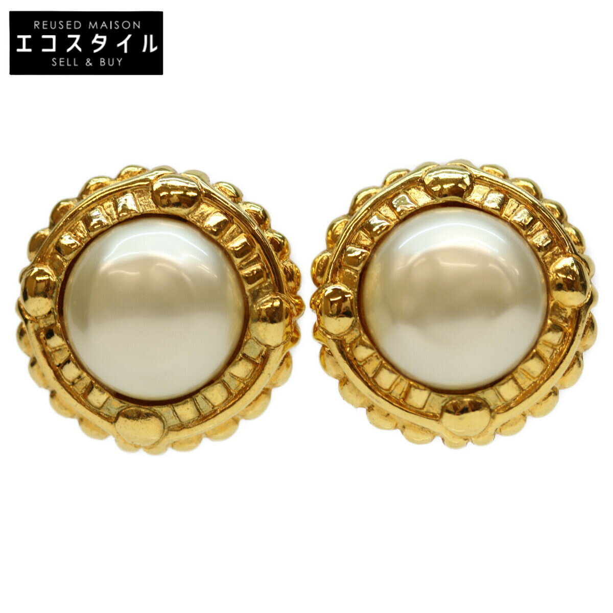 CHANEL シャネル GP パール ラウンド イヤリング イヤリング ゴールド レディース 【中古】