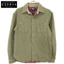 RRL ダブルアールエル カーキ 裏チェック ヒッコリー キルテッド ワークシャツ トップス M カーキ メンズ 【中古】