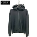 【ポイント10倍】 MONCLER モンクレール 21年 ブラック HOODIE ハーフジップパーカ トップス XS ブラック メンズ 【中古】