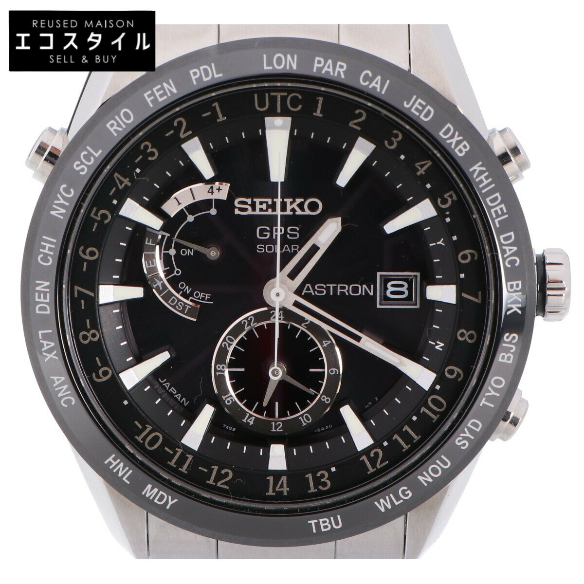 SEIKO セイコー 【美品】SBXA021 7X52 ASTRON アストロン GPS ソーラー電波 腕時計 シルバー メンズ 【中古】