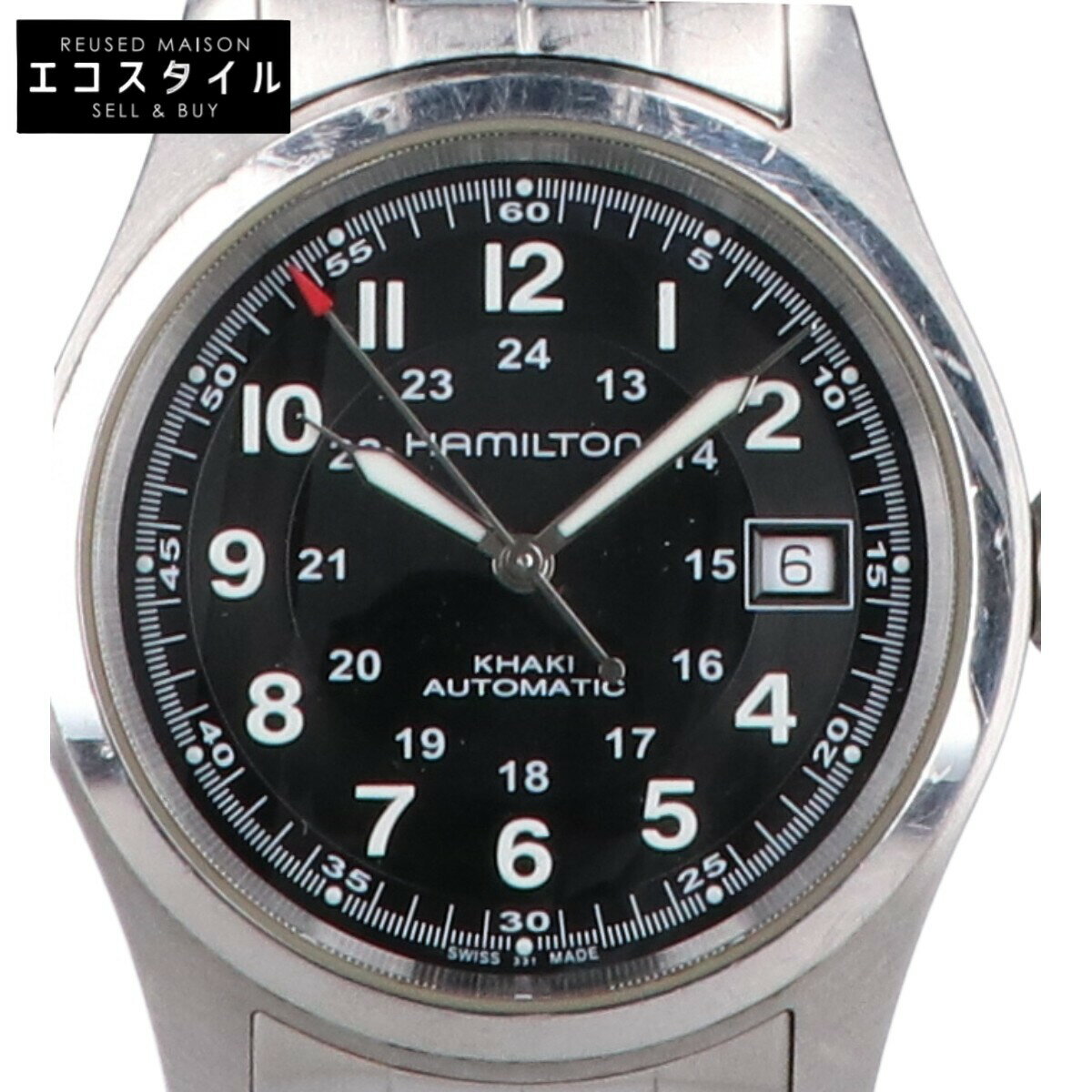 HAMILTON ハミルトン H70455133 カーキ フィールド AUTO 自動巻き 腕時計 シルバー/ブラック メンズ 【中古】