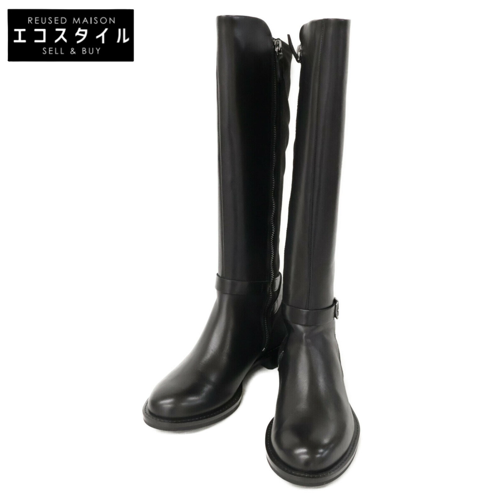 ecco エコー 【新品】24935351052 サイドジップ ロング ジョッキーブーツ/ シューズ 22cm ブラック レディース 【中古】