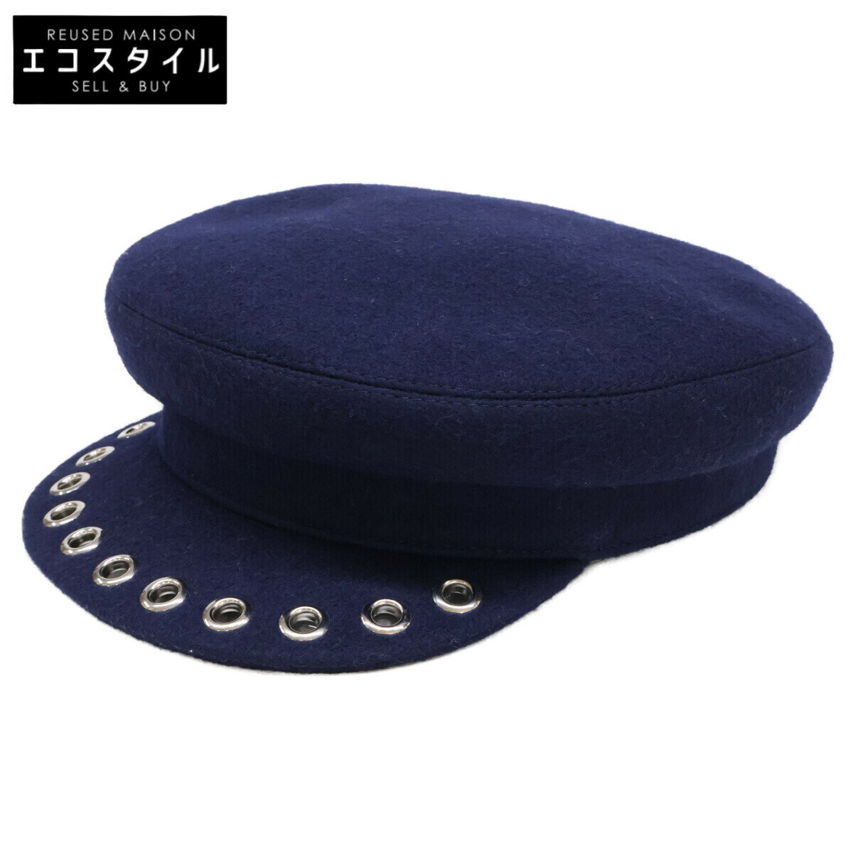 HERMES エルメス 【美品】ヴォーバンセーラー キャスケット 帽子 58 ネイビー レディース 【中古】