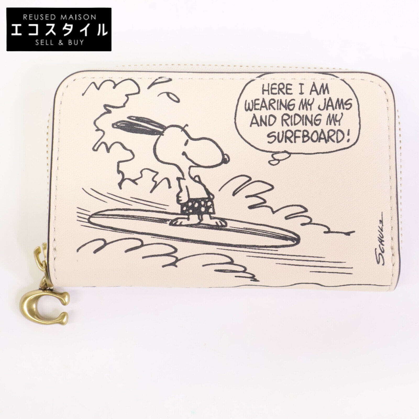 COACH コーチ 【美品】CCB18 COACH X PEANUTS スモール ジップ アラウンド カード ケース・ニュースペ..