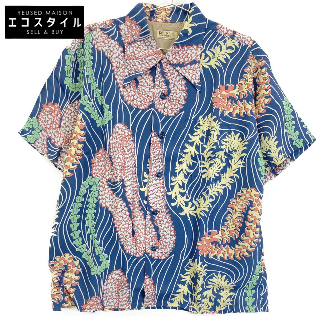 SUN SURF サンサーフ 【新品同様】M32172 KEONI OF HAWAII 半袖アロハシャツ/ トップス M ブルー/マルチカラー メンズ 【中古】