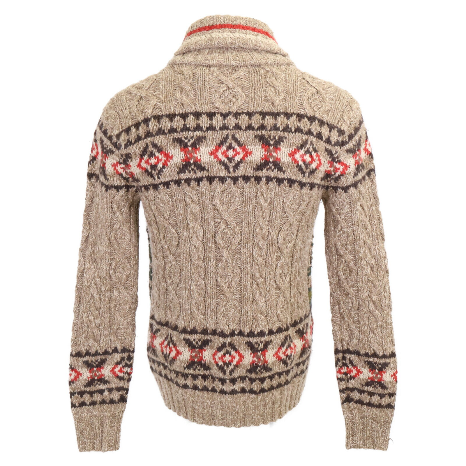 RRL ダブルアールエル 【新品同様/国内正規】MNRRSWE16820137 ネイティブデザイン リネン混 ハンドニット ショールカラーカーディガン/ トップス XS/TP ベージュ メンズ 【中古】